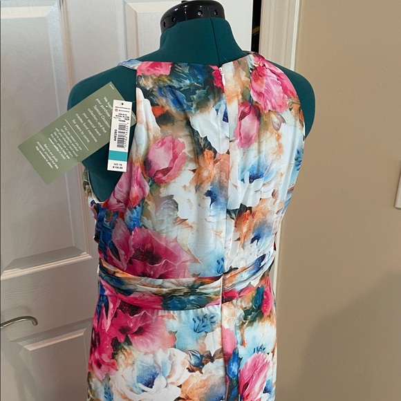 R&M Richards Multicolor Floral Ruffle Maxi Dress 16 Sleeveless - Picture 6 of 9